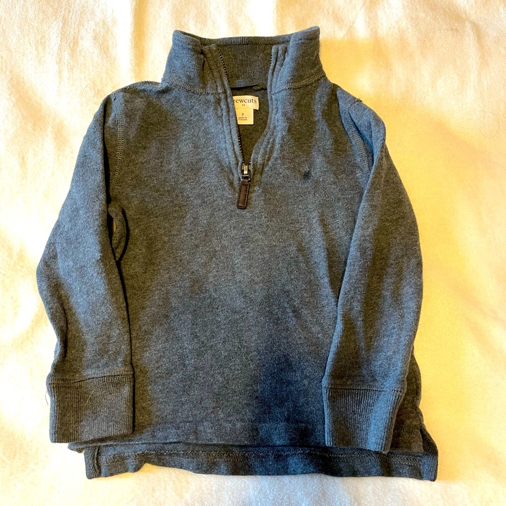 Jcrew Crew Cuts toddler 2T boy half zip sweater